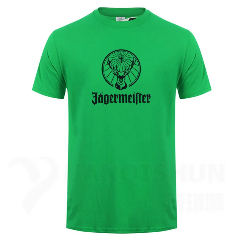 Green Мужская футболка с логотипом Jagermeister Music Tour, высокое качество, модная эксклюзивная футболка из хлопка, 16 цветов, унисекс, уличная одежда, Harajuku - Цвет: Green