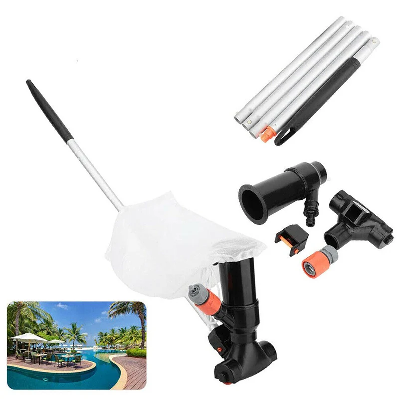 Swimming Pool Spa Jet Vacuum Cleaner Hoover Suction Tool with 5pcs Pole Handle