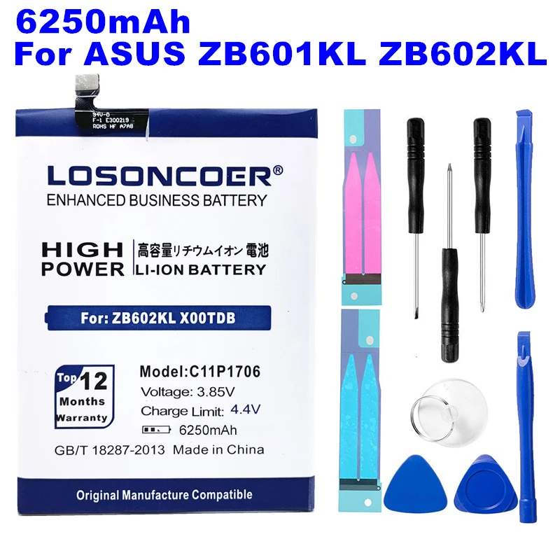 

LOSONCOER C11P1706 6350mAh Battery For ASUS Zenfone Max Pro M1 6.0 Inch ZB601KL ZB602KL X00TDB X00TDE Battery ~In Stock