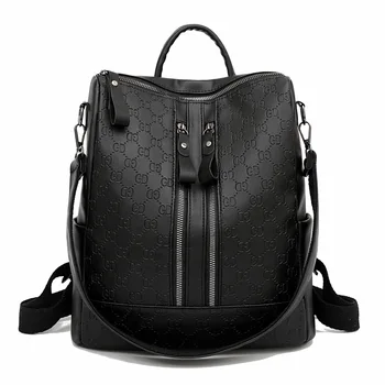 

Backpack WOMEN'S Bag Bag Soft Leather Fashion Casual Simple Backpack Women's New Style Dual Purpose Travel Bag