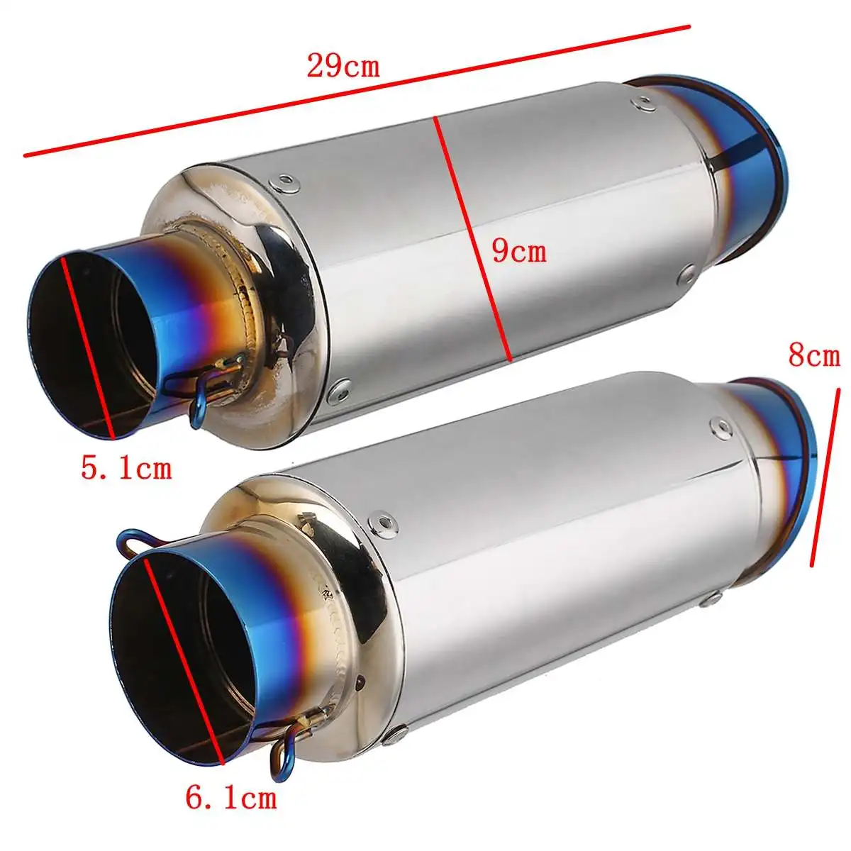 51 мм/60 мм/61 мм универсальный из нержавеющей стали глушитель трубы w/глушитель Комплект Мотоцикл ATV Скутер для Honda/Yamaha/Kawasaki