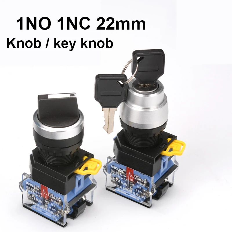 

1Pcs 22mm DPST 1NO 1NC 2 Positions/3 Positions Latching Rotary Select Selector Switch 440V 10A LA38-11X LA38-11Y
