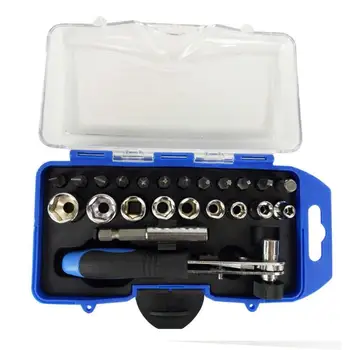 

23pcs/box Sleeve Screwdriver Set Tool Kits Ratchet Wrench Socket Spanner Drill Combination Kits for Car Bike Repair Tool