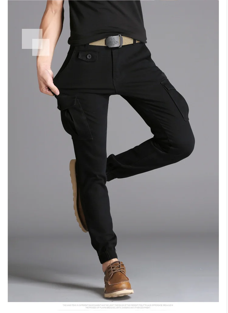 free shipping autumn overalls tide brand men's harem pants military beam feet baggy tactical casual pants men's cargo pants