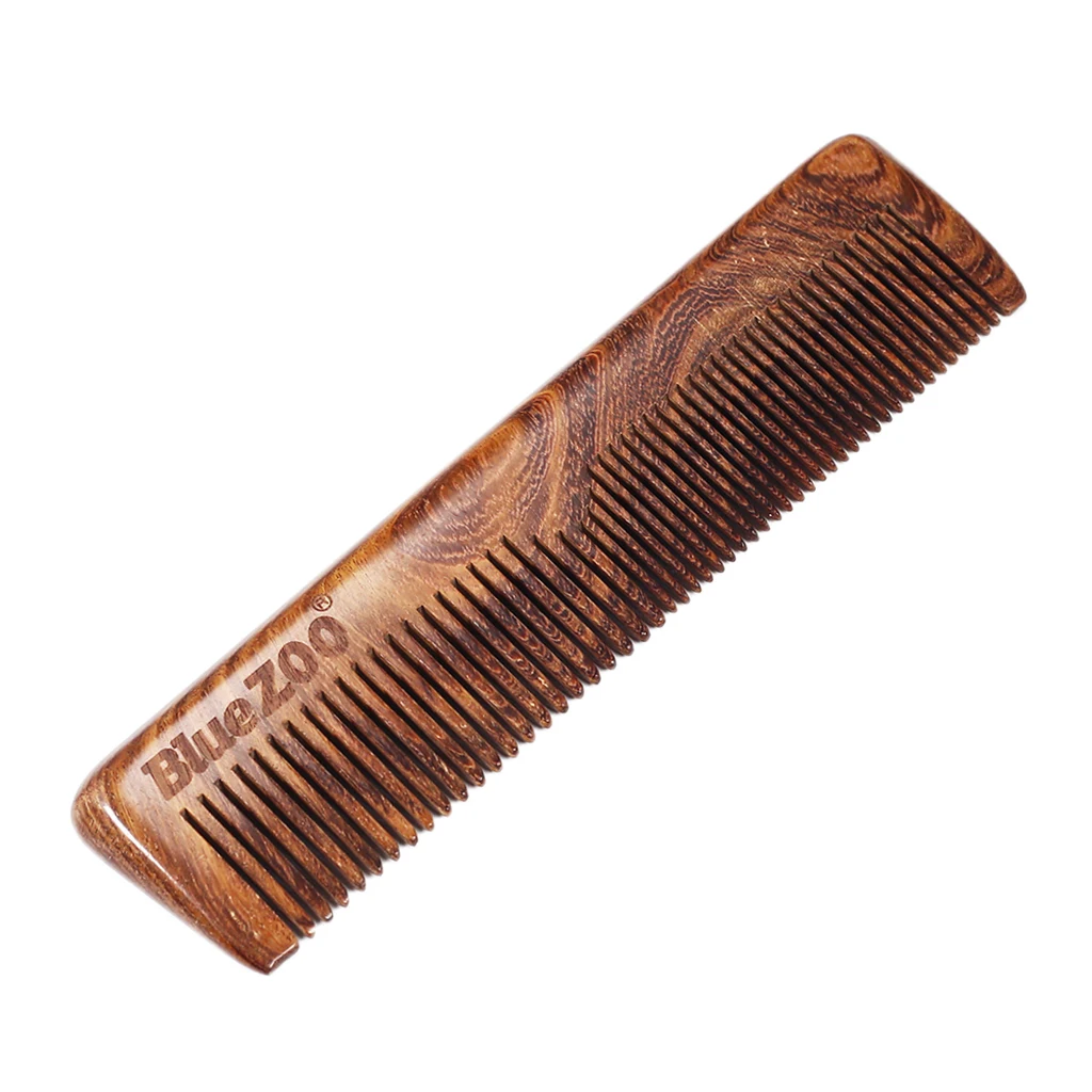 Durable Portable Anti-static Natural Sandalwood Fragrance Comb for Men` Beard Mustache Hair Daily Use