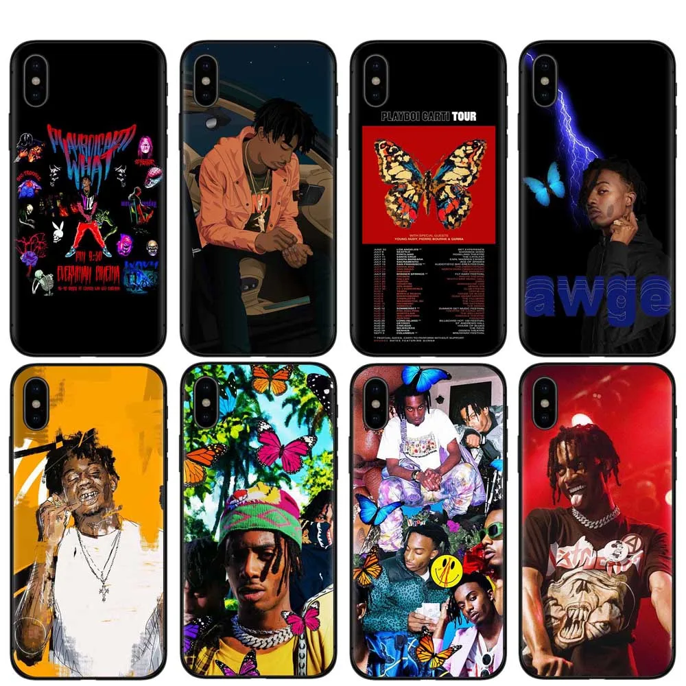 Рэпер певец Playboi Carti Черные Мягкие силиконовые ТПУ чехлы для телефонов iPhone X 5s 5 SE 6s