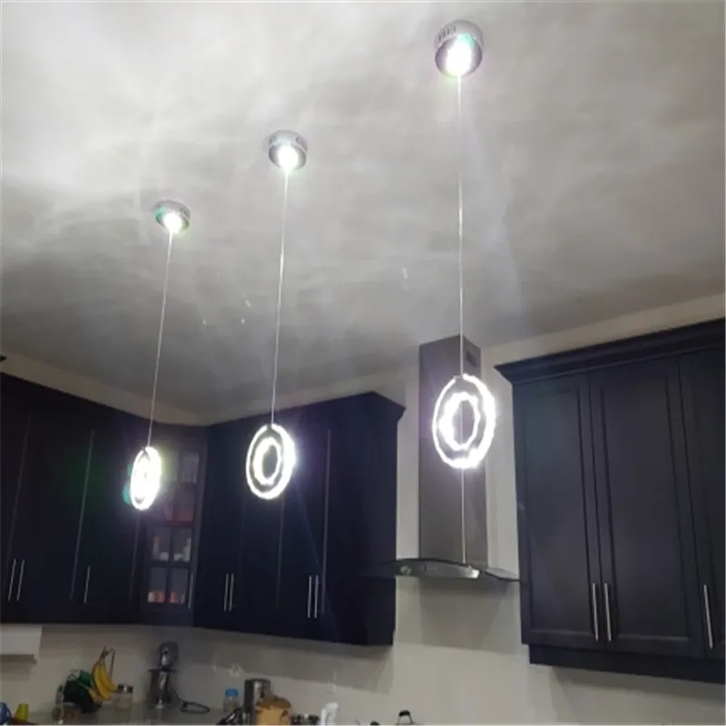 Современный светодиодный круглый хрустальный подвесной светильник с кольцом, подвесной светильник для кухни, подвесной светильник для ресторана, домашний внутренний светильник, Lustre lampara