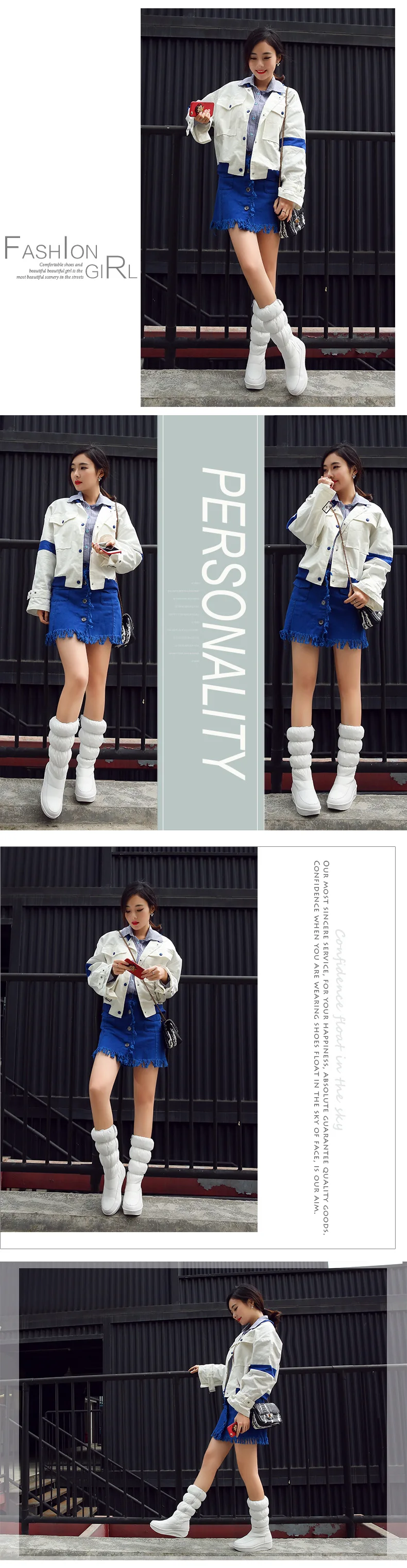 Fashion Warm Down Boots Winter Boots New Arrival Women Mid-Calf Boots Women Shoes Warm Plush Insole Platform Shoes
