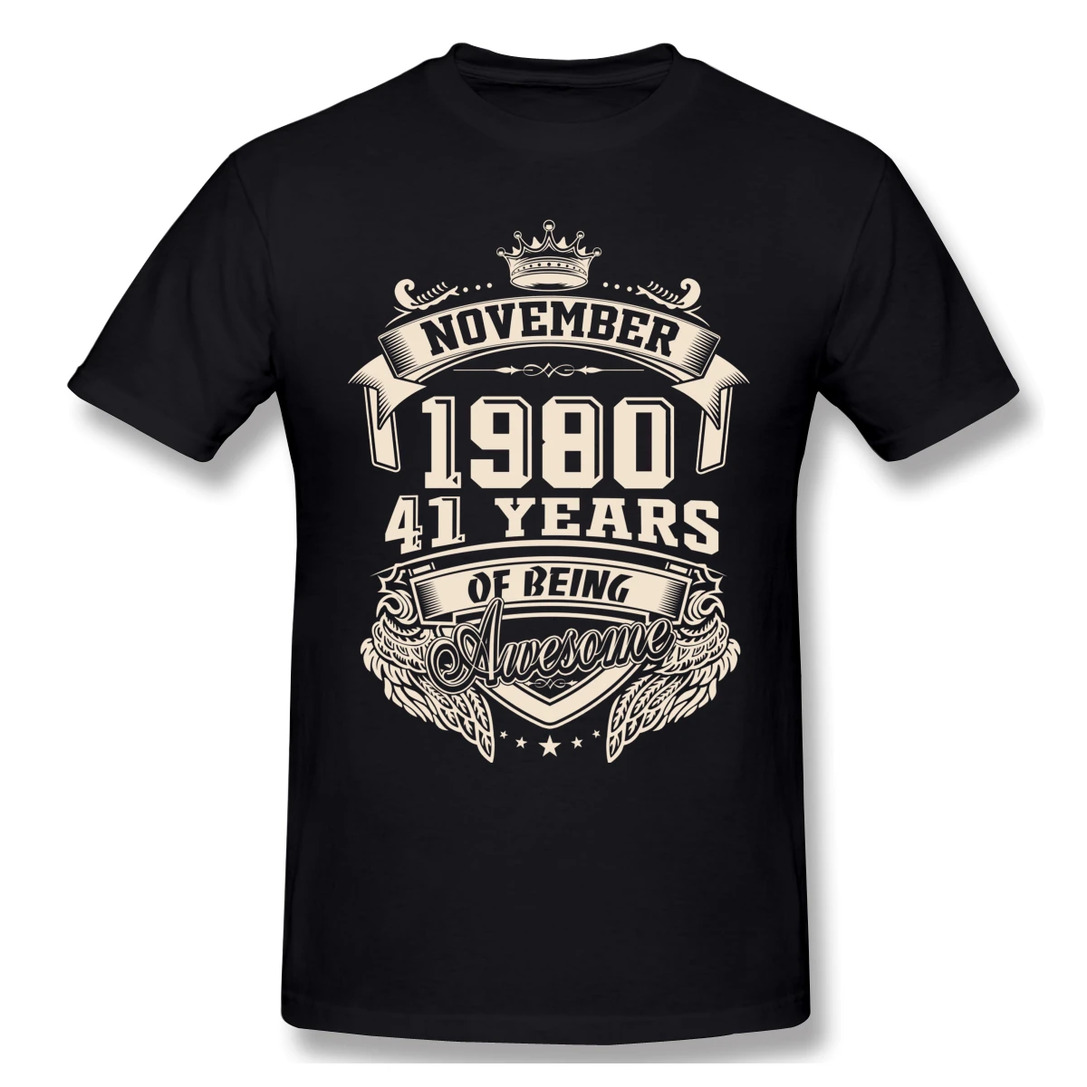 Родившиеся в ноябре 1980 41 лет удивительные Футболка свободная хлопковая с круглым