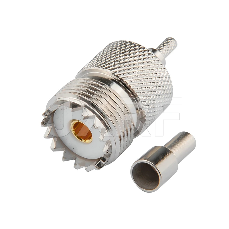 JX RF Connector SO239 UHF Female Crimp for RG316 RG174 RG58 LMR195 RG142 Coaxial cable Jumper Pigtail key switch