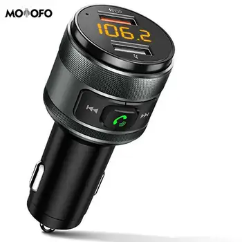 

Bluetooth FM Transmitter QC3.0 Radio Adapter Music Player Car with Hands-free Calling and 2 USB Ports Charger Support USB Drive