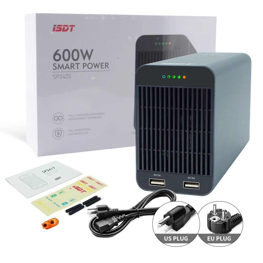 ISDT SP2425 BattGo 600 Вт 25A светодиодный светильник-индикатор умный адаптер питания с двойным usb зарядным выходом для зарядного устройства IDST Q6