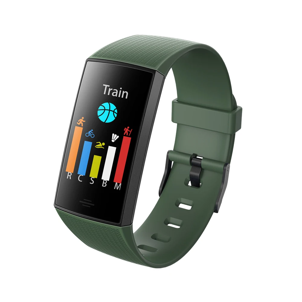 Мужской спортивный браслет GIMTO с измерением давления и пульса, умные часы с монитором, мужские трекер активности, браслет с напоминанием о звонках - Цвет: Deep Green