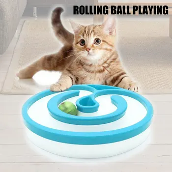 

Pets Cat Dog Slow Food Bowl Feeder Rolling Ball Sound Toys Pet Supplies DTT88