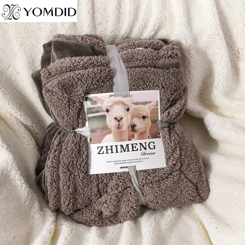 YOMDID Double-layer blanket flannel blankets thick weighted warm in winter soft bed sheet 100% polyester fiber for home decor | Дом и сад