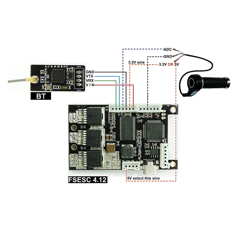 Беспроводной модуль Bt 2,4G на основе проекта Nrf51_Vesc для Vesc6 Esc