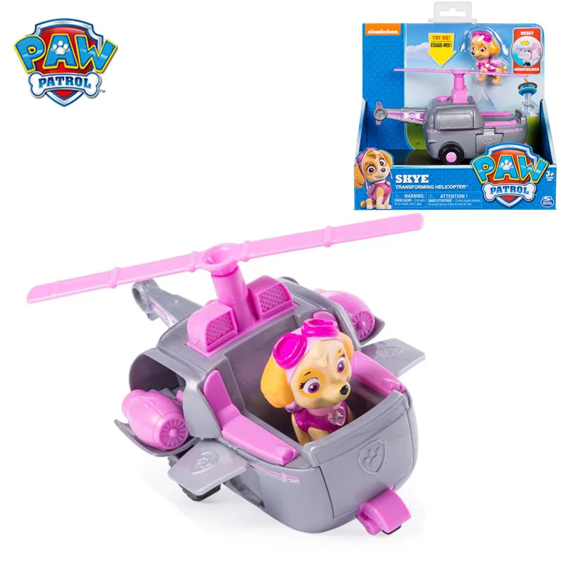 

Original Box Paw Patrol Skye Transforming Helicopter Rescue Vehicle Toy Set Anime Action Figure Model Cars Spin Master Kids Gift