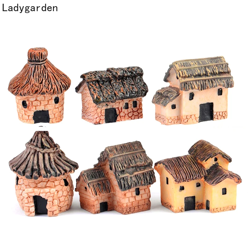 

12 шт Цветущий сад миниатюры вилла фигурка замки Террариум фигурки для домашнего использования миниатюрный декор сада Статуэтка феи