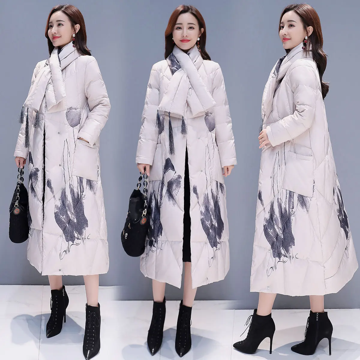 

Winter Women's 2019 New Style Nation-Style Cotton Coat Women's over-the-Knee Long Cotton-padded Clothes Winter Coat Women's Thic