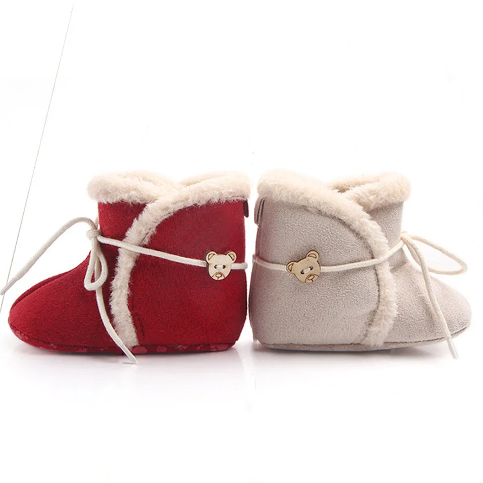 Зимние ботинки; обувь для маленьких девочек и мальчиков; теплые ботинки; модная теплая обувь с плюшем внутри; детские ботинки для малыша