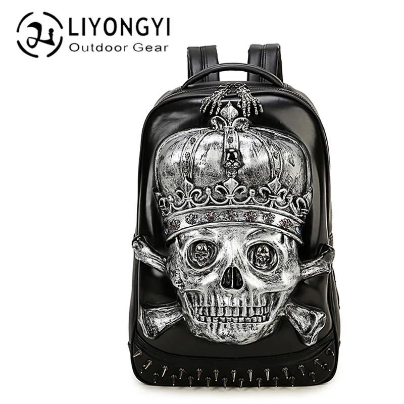 

Cross Border for Manufacturers Skull Backpack 3D Cool Travel MEN'S AND WOMEN'S Students Book Computer Bag