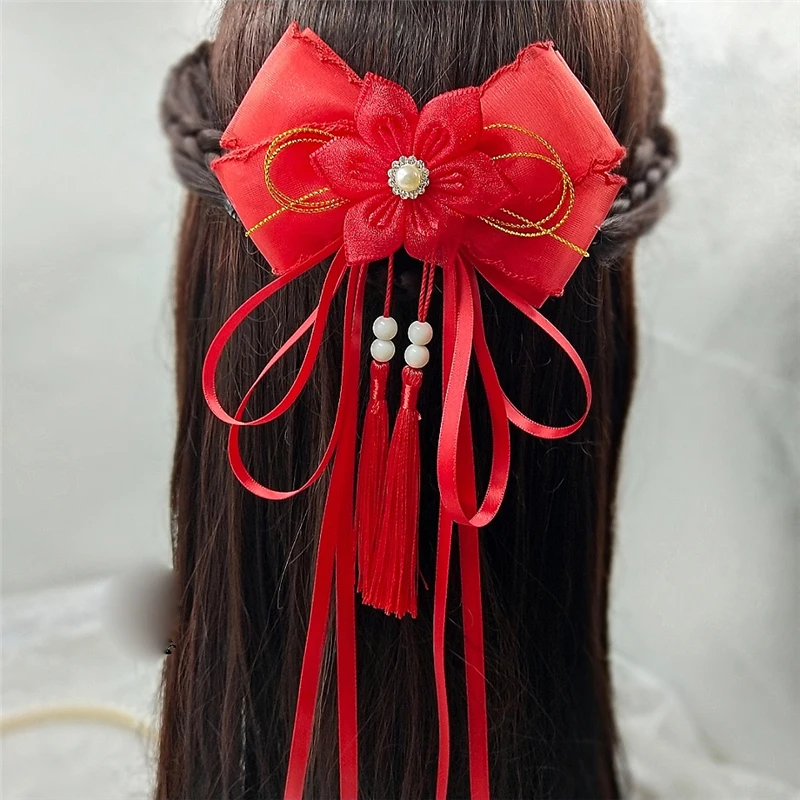 Wome Toddler Girls Hair Clips Ribbon Bow Kids Bowknot Hairpin Headband P8I4
