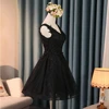 Elegant Black Cocktail Dresses 2022 Tulle Appliques Sleeveless Beading Graduation Gowns Sequin Short Prom Dress Homecoming Dress ► Photo 3/6