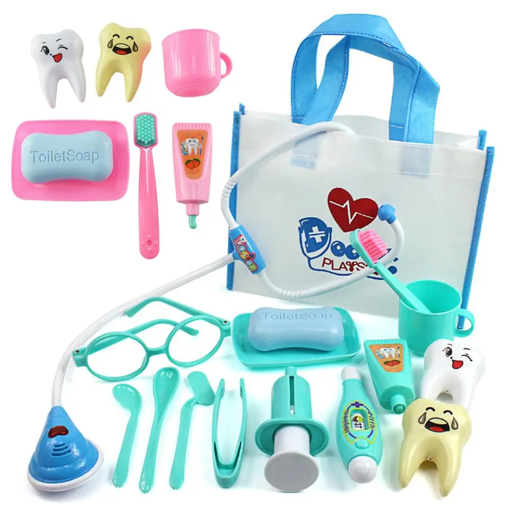 

16Pcs/Set Kids Pretend Play Doctor Stethoscope Playset Handbag Development Toy Simulation Learing Toys For Children Kids New