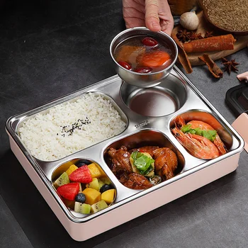 

Heat-preservation Blue/Pink Stainless Steel Portable Lunch Box Bento Food Container Hot With Soup Bowl