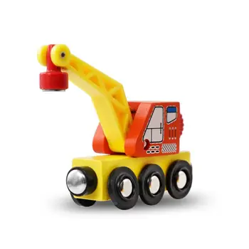 

Magnetic Wooden Crane Transport Vehicles Track Children Educational Toy Kid Gift