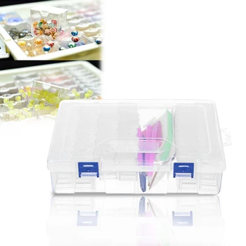 

64 Grids Organizer Jewelry Accessories Embroidery Tray Manicure Diamond Painting Tools Set Glue Clay DIY Tweezer Storage Box Pen