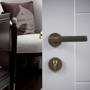 

Brass Interior Door Handle Bedroom Door Lever Lock Exquisite Door Handle Lock Set Split Door Knob