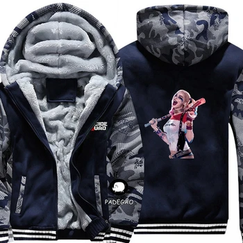 

10 Style Movie Suicide Squad Harleen Quinzel Coat Winter Thick Jacket Fashion Keep Warm Fleece Hoodie Men Women Sportswear