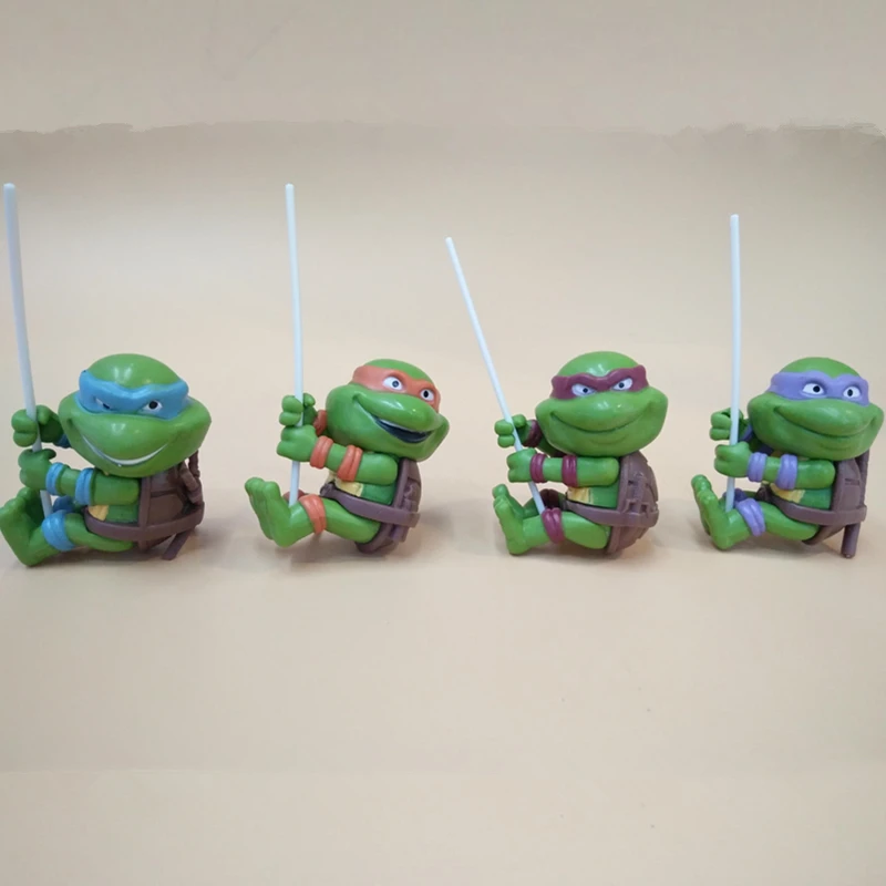 

Hasbro Ninja Turtle 4pcs/lot NECA Ghost Line Mini Terror Climbing children's toys collection gift Garage Kits