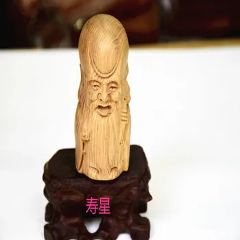 

Gongi Yingxin hall peach wood carving Fuxing, Luxing, Shouxing ornament miniature figurines home decoration Wood Mascot