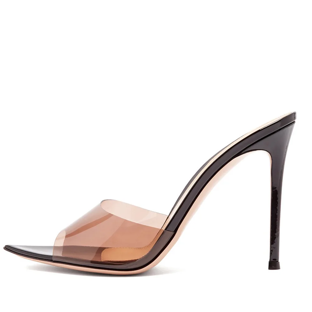 

Black Sharp Fish Mouth Transparent Fine With Shoe Banquet Latest Fashion Shoe