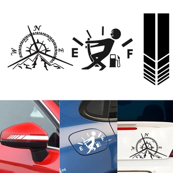 

Universal Funny Compass Fuel Tank Cap Personality Sticker Rear View Mirror Side Mountain Compass Vinyl Reflective Car Styling