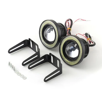 

2pcs White Fog Light Projector Angel Eye Ring Halo Lamp Waterproof For Car SUV