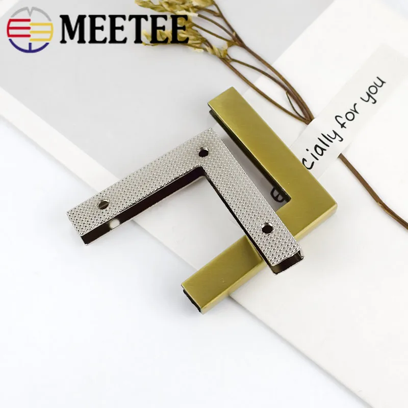 Meetee 4/10 шт 40 мм Защитная угловая сумка с пряжкой окантовка металлические кнопки