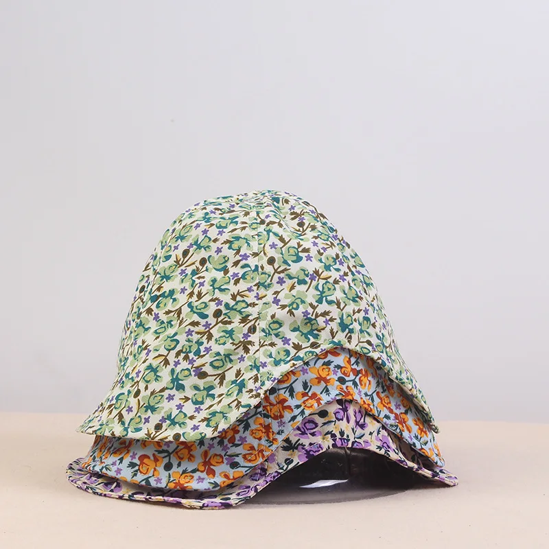 

1 Piece Floral Printed Bucket Fisherman Hat For Women Girls Basin Sun Caps New Fashion Summer Suncreen Hats 3 Color