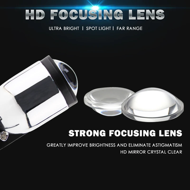 US $30.00 R8 H4 9003 HB2 LED Headlight Kit Lamp with Mini Projector Lens Fan Cooling 8000LM Automobile HiLo Beam Bulb 12V 6500K White Y6D