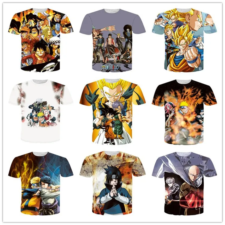 

2016 New Style Europe And America 3D Digital Printing Short Sleeve T-shirt Fashion Cartoon Cool Pattern Style