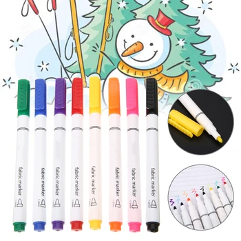 

8 Colors DIY Fabric And T-Shirt Liner Marker Pens Textile Paint Cloth Pigment Writing Painting Supplies Colorful Fabric Pen