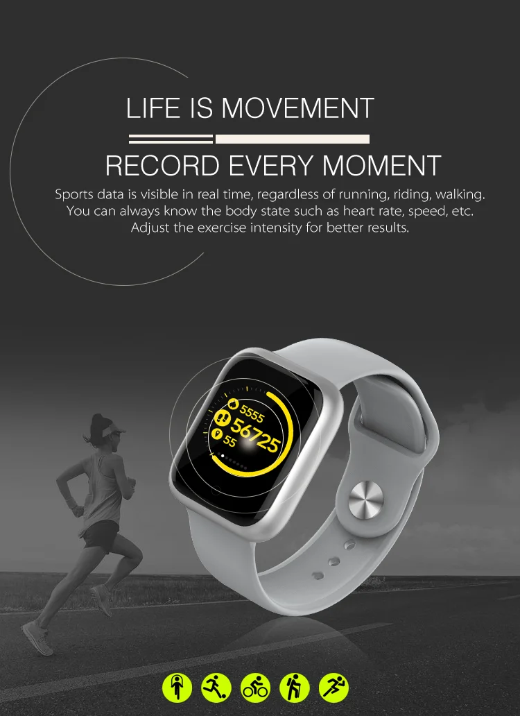 Водонепроницаемые Смарт-часы для мужчин и женщин, спортивные Смарт-часы, браслет для измерения артериального давления, Bluetooth браслет, часы, трекер движения