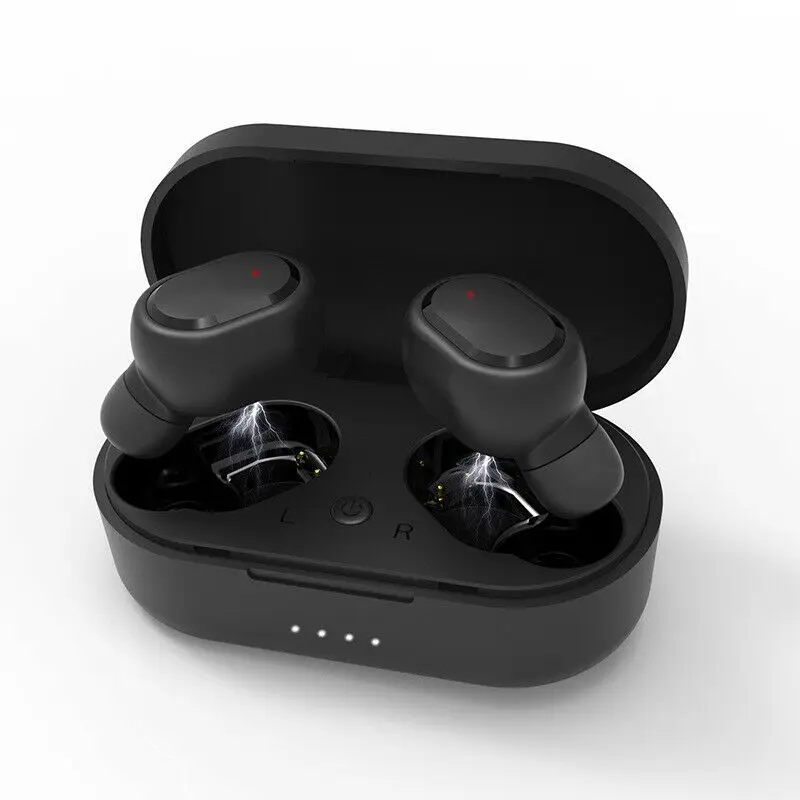Черный Новая мода Bluetooth 5,0 гарнитура TWS беспроводные наушники Близнецы стерео мини наушники - Цвет: Черный