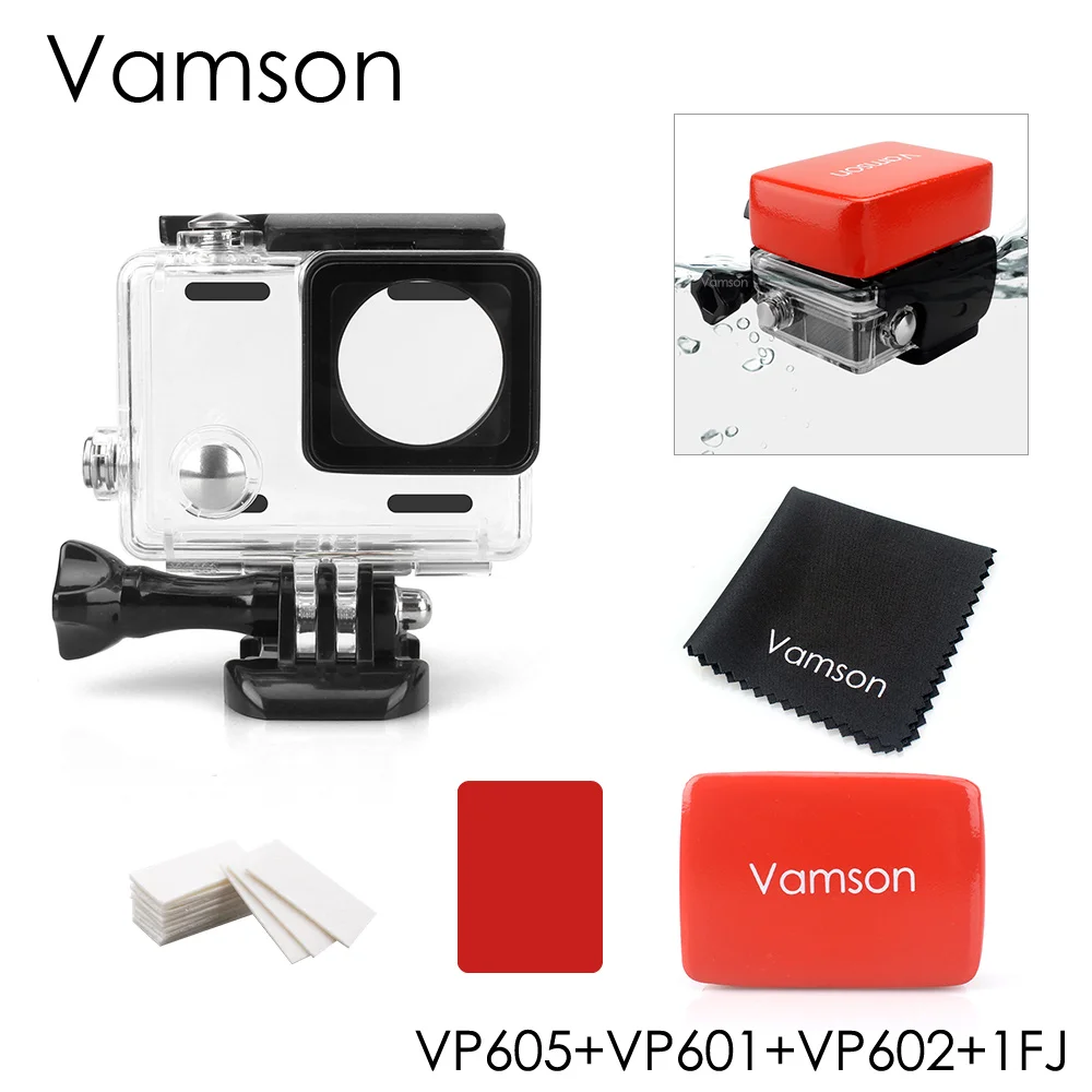 Vamson водонепроницаемый чехол для Go Pro Аксессуары для камеры Gopro Hero 4 3+ черный Кронштейн для серфинга дайвинга защитный корпус VP605