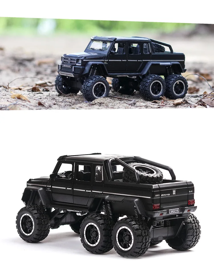 Zhenwei Mercedes G63 AMG 6x6 литые под давлением металлические модели автомобилей высокая имитация внедорожных транспортных средств масштаб 1:32 звуковой светильник