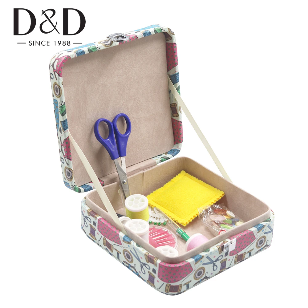 Portable Travel Sewing Box with Sewing Kits DIY Quilting Thread Stitching Needles Threader Tape Scissor Storage Organizer|box organizer|storage boxleather storage box - AliExpress