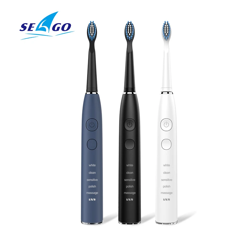 Seago Electric Toothbrush SG-575 Sonic Clean Teeth 5 Clean Modes USB Recharageable 4 Replacement Brush Heads + 1 Indental Brush Seago Electric Toothbrush SG-575 Sonic Clean Teeth 5 Clean Modes USB Recharageable 4 Replacement Brush Heads + 1 Indental Brush