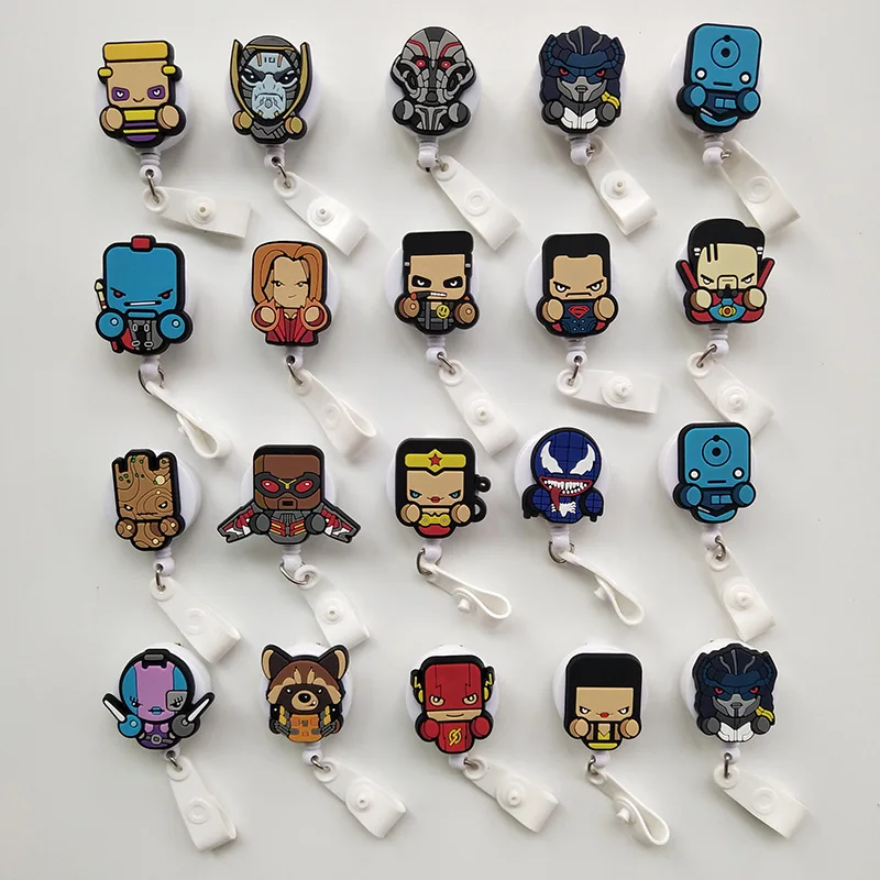 

27 Color Style Man Boy Hero Clown Retractable Soldiers Cartoon Badge Card Holder Reel Nurse Exhibition Enfermera Name Card Chest